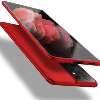 Raudonos spalvos dėklas Samsung Galaxy S21 Ultra arba S30 Ultra telefonui