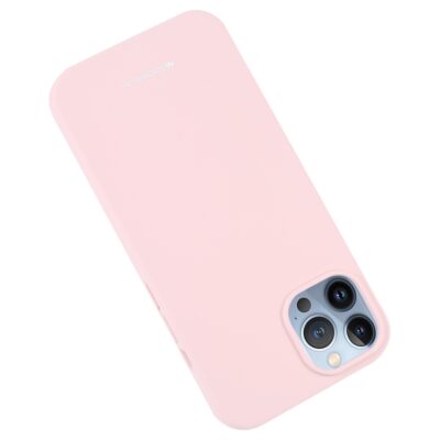 Rausvas dėklas Apple iPhone 14 Pro Max Mercury Silicone su atvira kamera
