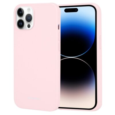 Rausvas dėklas Apple iPhone 14 Pro Max Mercury Silicone švelniu paviršiumi