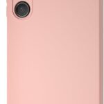 Rausvas dėklas Samsung Galaxy A155 A15 4G su skystos silikono medžiaga ir trimis kameros angomis