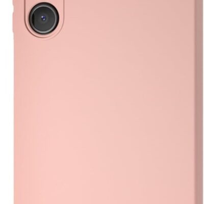 Rausvas dėklas Samsung Galaxy A155 A15 4G su skystos silikono medžiaga ir trimis kameros angomis