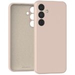 Rausvas dėklas Samsung Galaxy A556 A55 5G Mercury Silicone, matinis paviršius ir trijų kamerų išpjovos