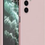 Rausvas deklas Samsung Galaxy S921 S24 Liquid Silicone 1.5mm telefone su apsauginiu rysiu kameroms