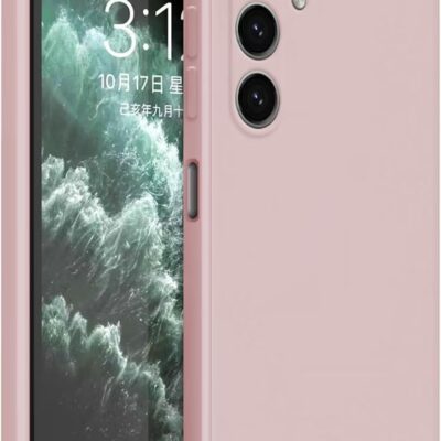 Rausvas deklas Samsung Galaxy S921 S24 Liquid Silicone 1.5mm telefone su apsauginiu rysiu kameroms