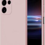 Rausvas dėklas Samsung Galaxy S928 S24 Ultra Liquid Silicone švelnios tekstūros