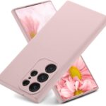 Rausvas dėklas Samsung S938 S25 Ultra Liquid Silicone 1.5mm su kamera ir ekrano apsauga