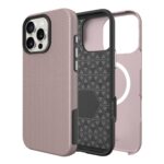Rausvas dėklas telefonui Apple Iphone 15 Pro Max Perfectionists Triangle Mag su trikampių raštu