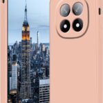 Rausvas dėklas Xiaomi Redmi Note 14 Pro 5G Liquid Silicone 1.5mm priekinė ir galinė pusės nuotrauka