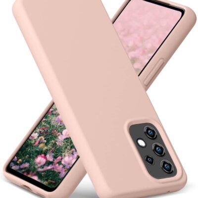 Rausvas silikoninis dėklas Samsung Galaxy A536 A53 5G su matiniu paviršiumi ir išpjova kamerai