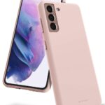 Rausvos spalvos dėklas Samsung Galaxy S21 su atvira ekrano ir kamerų vieta