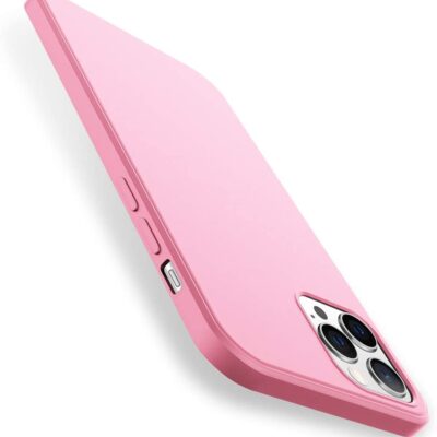 Rožinės spalvos dėklas Apple iPhone 12 12 Pro X-level Dynamic su apvaliais kampais ir atvira kameros anga