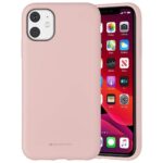 Rožinio smėlio dėklas Apple iPhone 11 Mercury Silicone matiniu paviršiumi