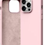 Rožinio smėlio dėklas Apple iPhone 15 Pro Mercury Silicone, švelnios silikoninės tekstūros paviršius ir vidus