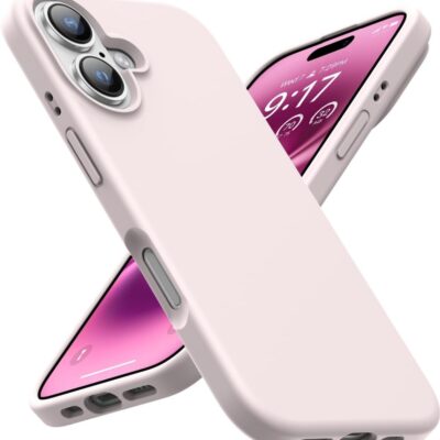 Rozinio smelio deklas Apple iPhone 16 Plus Mercury Silicone spalvos su apsauga kamerai ir mygtukuose