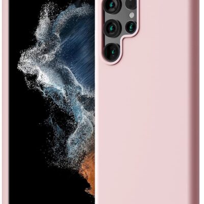 Rožinio smėlio dėklas Samsung Galaxy S22 Ultra Mercury Silicone, matinis ir lygaus paviršiaus