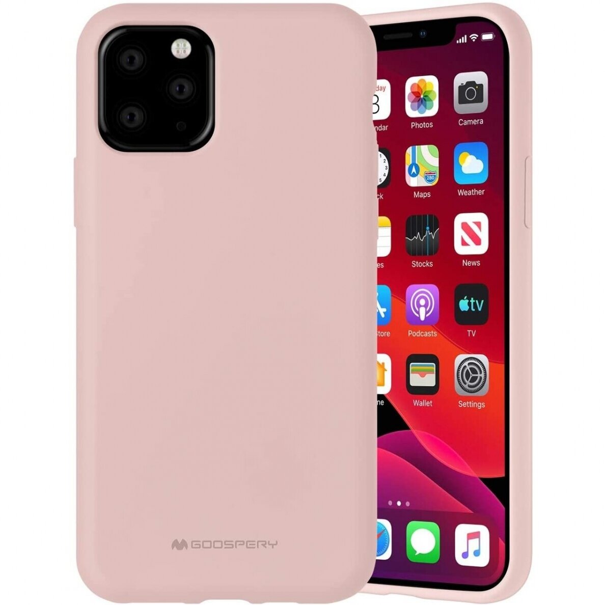 Rozinio smelio spalvos deklas Apple iPhone 12 Pro Max Mercury Silicone Rozinio smelio spalvos silikoninis deklas Apple iPhone 12 Pro Max modeliui