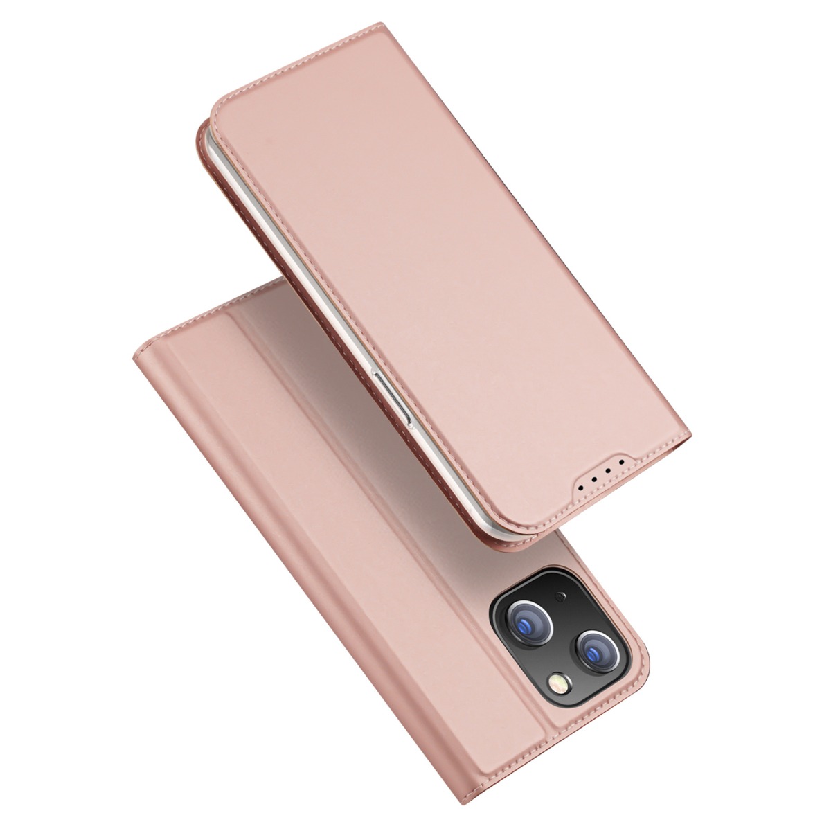 Rožinis-auksinis dėklas Apple iPhone 15 Dux Ducis Skin Pro Rožinis-auksinis atverčiamas dėklas Apple iPhone 15 su apsauga kameroms