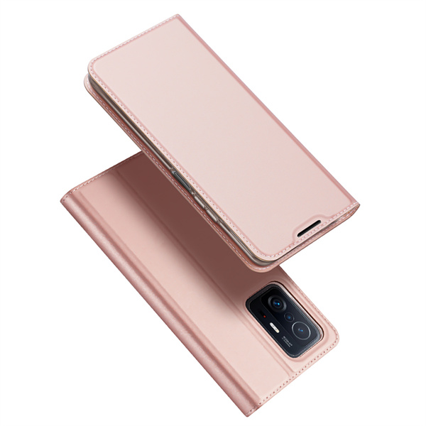 Rozinis-auksinis atverciamas deklas Xiaomi 11T 11T Pro Dux Ducis Skin Pro Rozinis-auksinis atverciamas deklas Xiaomi 11T 11T Pro Dux Ducis Skin Pro su matine pavirsiaus tekstura