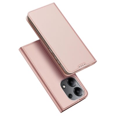 Rožinis-auksinis atverčiamas dėklas Xiaomi Redmi Note 13 4G Dux Ducis Skin Pro