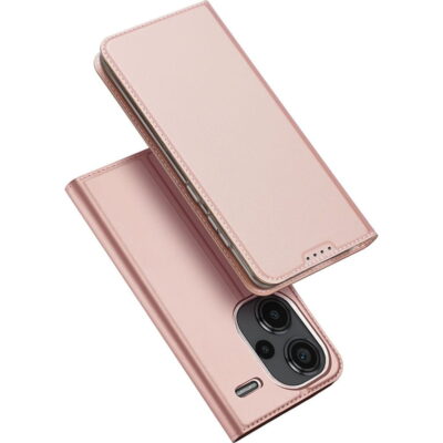 Rožinis-auksinis atverčiamas dėklas Xiaomi Redmi Note 13 Pro Plus 5G su trimis kameromis ir mygtukais