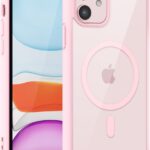 Rožinis dėklas Apple Iphone 11 Premium Mag Cover su skaidriu pagrindu ir apsauginiais kraštais