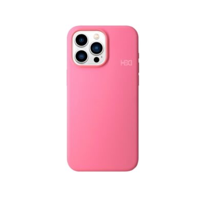 Rožinis dėklas Apple iPhone 15 HDD Silicone MagSafe su trimis kameros objektyvais