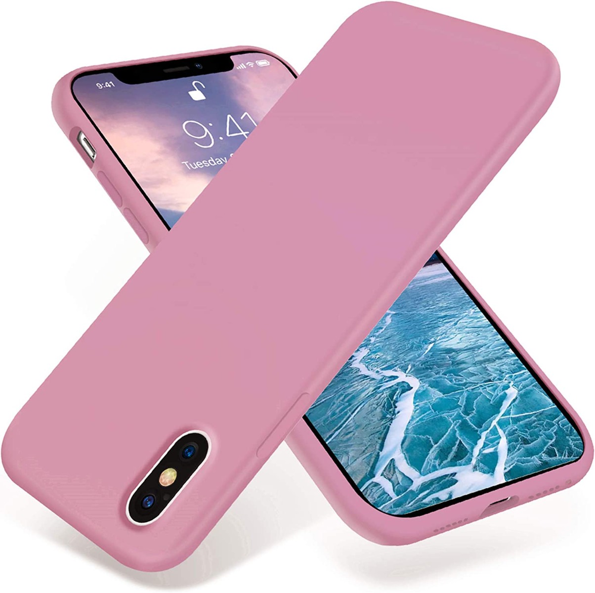 Rozinis deklas Apple iPhone X XS X-level Dynamic Ruzavas deklas Apple iPhone X XS apsauga silikono medziagos