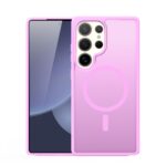 Rožinis dėklas Samsung S938 S25 Ultra Dux Ducis Yind su matine tekstūra ir kamera atvira vieta