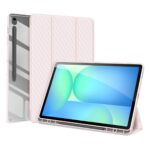 Rozinis deklas Samsung X620 X626 Tab S10 FE Plus Dux Ducis Toby su trimis lankstais priekiniame dangtelyje