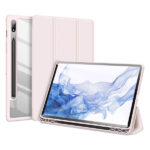Rožinis dėklas Samsung X700 Tab S8 su apsauginiu dangteliu ir stovu