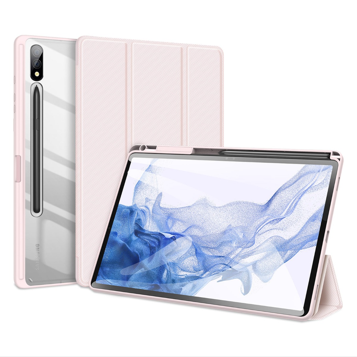 Rožinis dėklas Samsung X816 Tab S9 Plus Dux Ducis Toby Rožinis dėklas Samsung X816 Tab S9 Plus skirtas planšetei