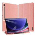Rožinis dėklas Samsung X920 Tab S10 Ultra Dux Ducis Domo su tekstūruota paviršiaus apdaila