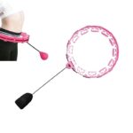 Rožinis masažuojantis gimnastikos lankas Smart Hula Hoop HHP008 su svoriu ir lankais