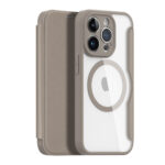 Rudas atverčiamas dėklas Apple iPhone 14 Pro su permatomu galiniu dangteliu