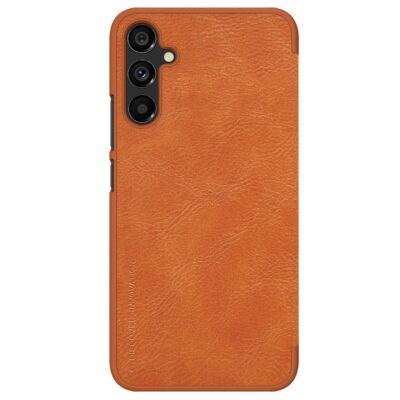 Rudas atverčiamas dėklas Samsung A346 A34 5G Nillkin Qin Leather Case iš dirbtinės odos