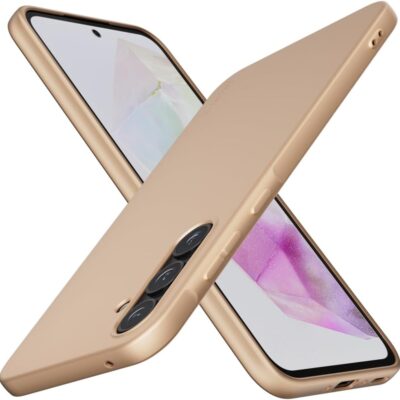 Auksinis dėklas Samsung Galaxy A356 A35 5G X-level Guardian su apvalintais kampais ir trimis kameromis