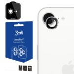 sidabrinis apsauginis stikliukas kamerai 3mk lens pro apple iphone 16e ant baltos telefono kameros