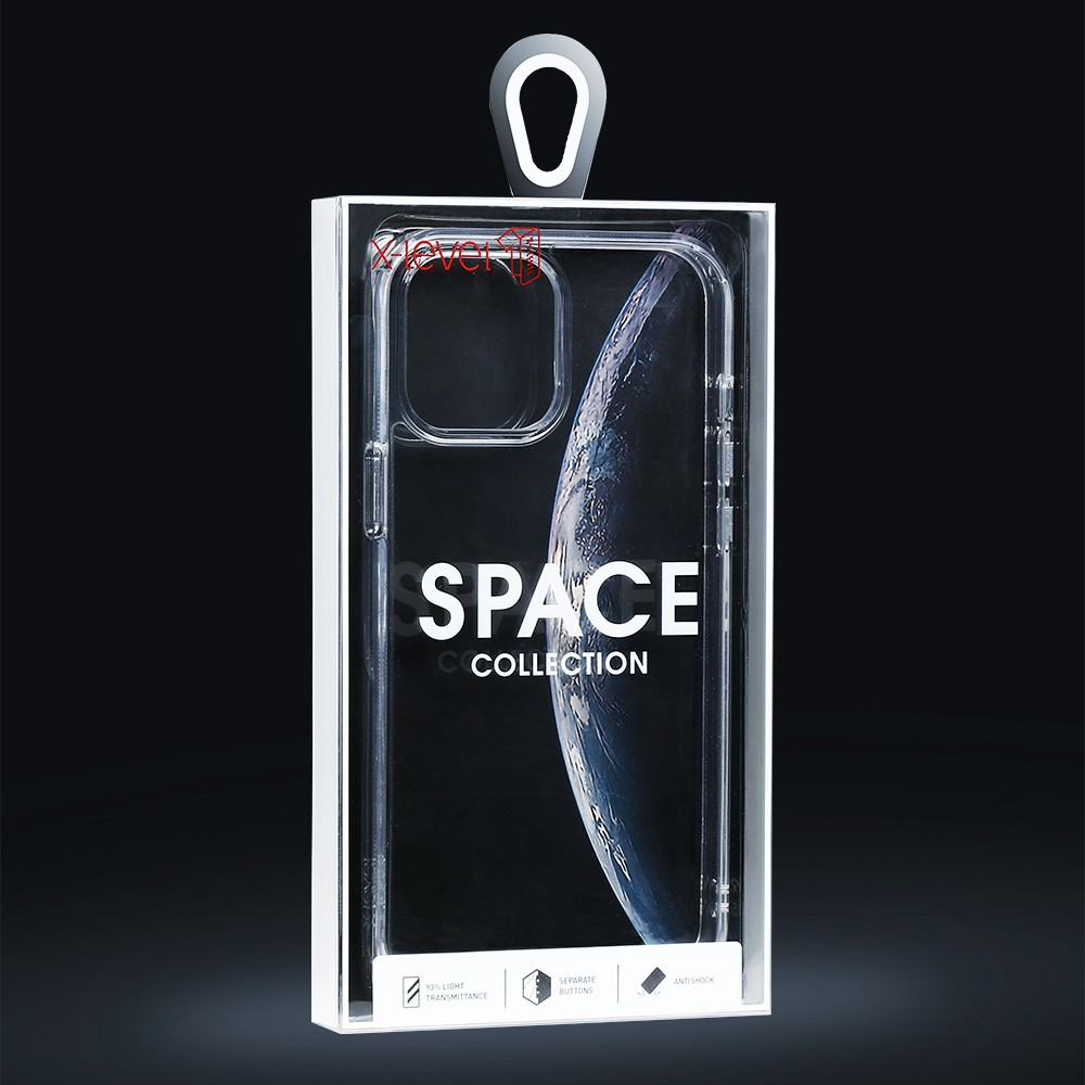 Skaidrus deklas Apple iPhone 16 X-level Space II Skaidrus deklas Apple iPhone 16 X-level Space II su planetos atvaizdu ir baltu tekstu Space Collection