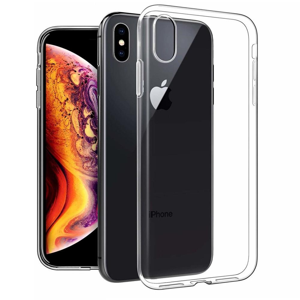 Skaidrus dėklas Apple iPhone XS Max X-level Antislip Skaidrus dėklas Apple iPhone XS Max X-level Antislip prie juodo telefono