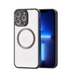 Skaidrus dėklas Dux Ducis Aimo Mag telefonui Apple iPhone 13 Pro Max su baltu raštu ir apsaugomis kampuose