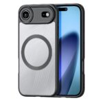Skaidrus deklas Dux Ducis Aimo Mag telefonui Apple iPhone 17 Air su juodu rėmeliu ir magnetiniu žiedu ant nugarėlės