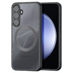 Skaidrus dėklas Dux Ducis Aimo Mag telefonui Samsung Galaxy S711 S23 FE su raštu ir magnetiniu žiedu