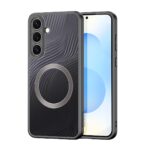Skaidrus dėklas Dux Ducis Aimo Mag telefonui Samsung S731 S25 FE su juodu rėmeliu ir magnetiniu žiedu