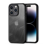 Skaidrus dėklas Dux Ducis Aimo telefonui Apple iPhone 15 Pro su raštuota nugarėle ir juodu rėmeliu
