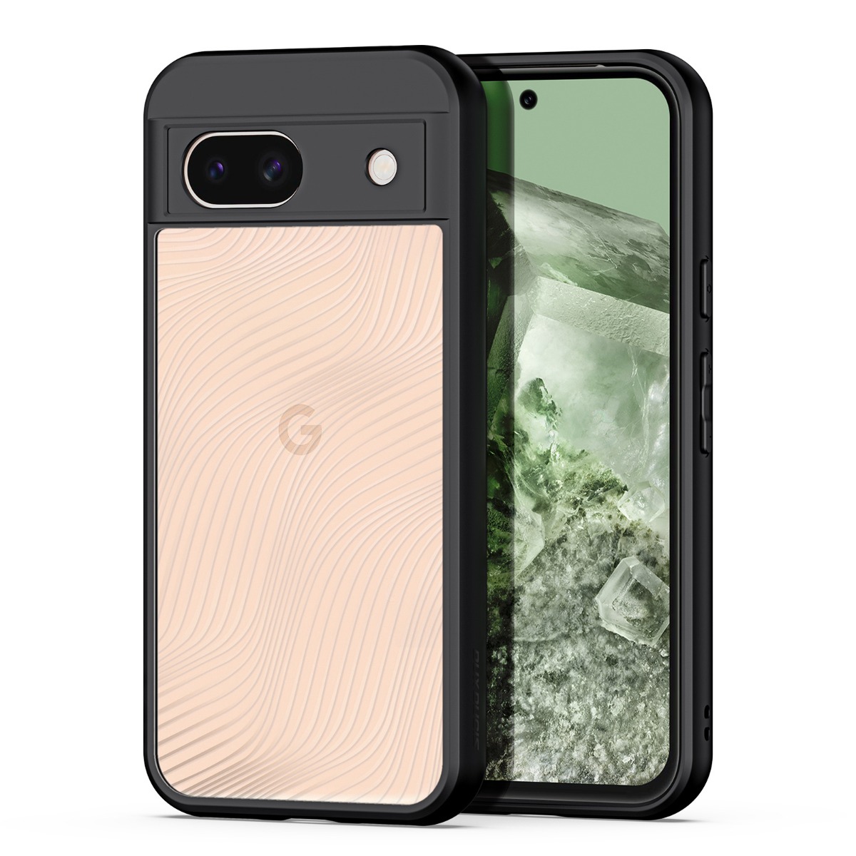 Skaidrus dėklas Dux Ducis Aimo Google Pixel 8a Skaidrus dėklas Dux Ducis Aimo telefonui Google Pixel 8a su raštuotu šviesiu nugarėle ir juodu rėmeliu