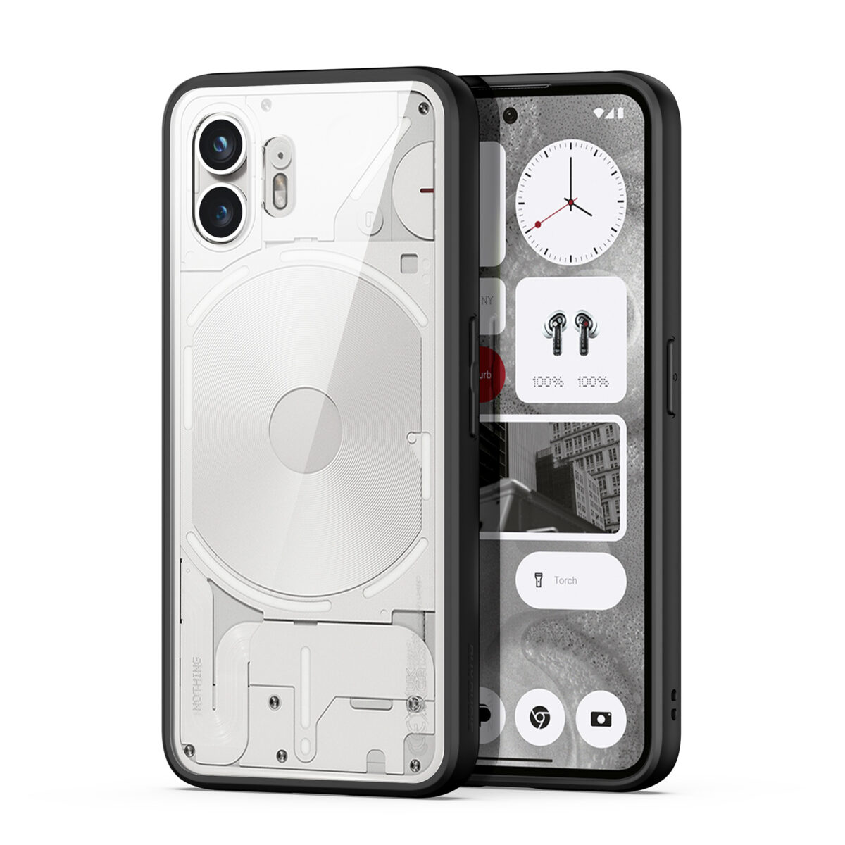 Skaidrus dėklas Dux Ducis Aimo telefonui Nothing Phone 2 Skaidrus dėklas Dux Ducis Aimo telefonui Nothing Phone 2 su juodu rėmeliu aplink skaidrią nugarėlę
