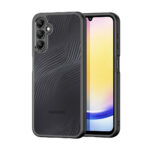 Skaidrus dėklas Dux Ducis Aimo telefonui Samsung Galaxy A256 A25 5G su juodais rėmeliais ir raštuota nugarėle