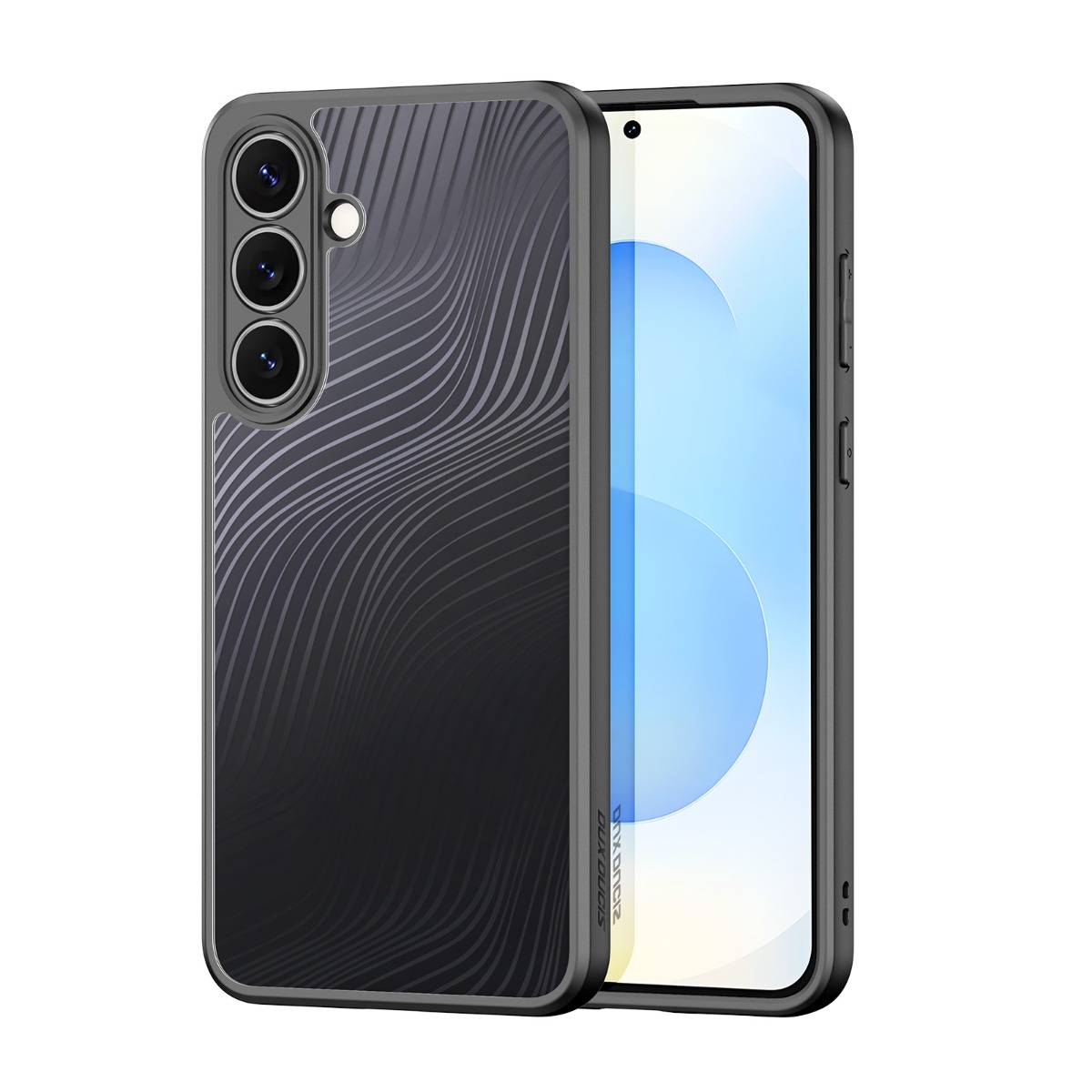 Skaidrus dėklas Dux Ducis Aimo telefonui Samsung S731 S25 FE skaidrus dekla dux ducis aimo telefonui samsung s731 s25 fe su juodu dryzuotu krasu ir silikono kraštu