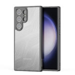 Skaidrus dėklas Dux Ducis Aimo telefonui Samsung S918 S23 Ultra 5G su matinio rašto nugara ir juoda rėmeliu