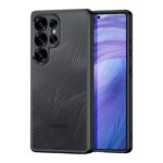 Skaidrus dėklas Dux Ducis Aimo Samsung S938 S25 Ultra telefonui su struktūruotu paviršiumi juodos spalvos